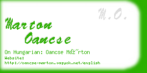 marton oancse business card